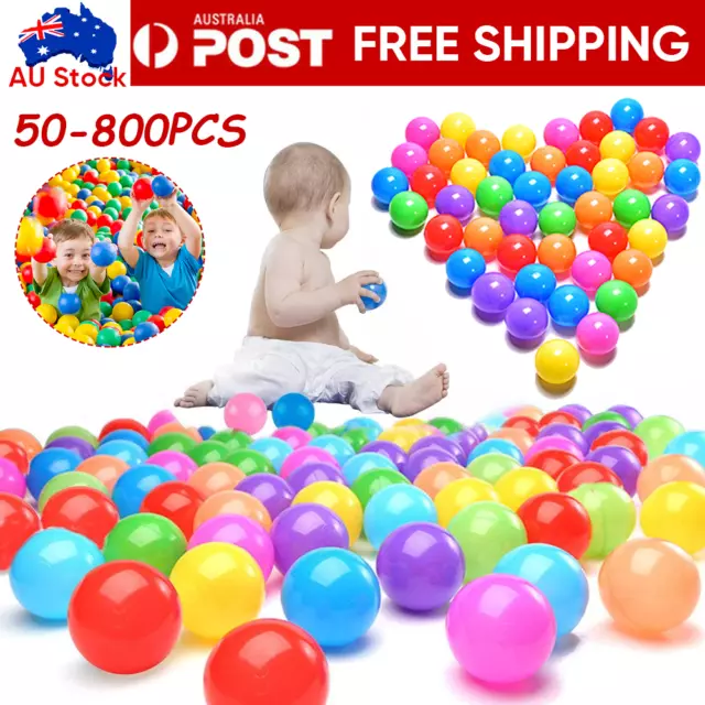 100-1600x Ball Pit Balls Play Kids Plastic Baby Ocean Soft Toy Colourful Playpen