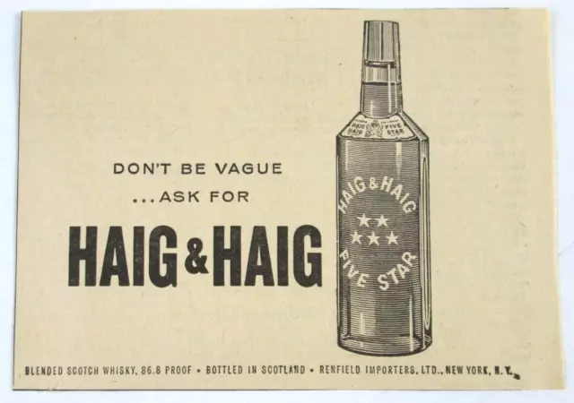 1963 Newspaper Clipping Print Ad Haig & Haig Scotch Whisky Advertisement