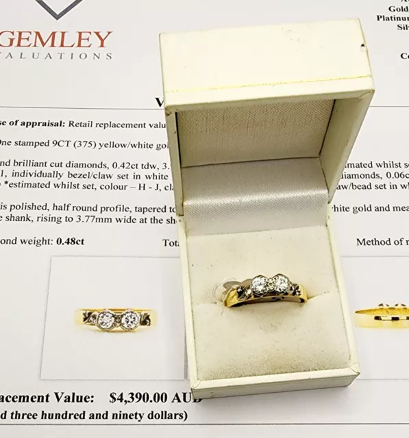 Stunning 18ct Solid Yellow Gold Genuine .48ct Diamond Ring! 4.7g w/ CERT $4,390