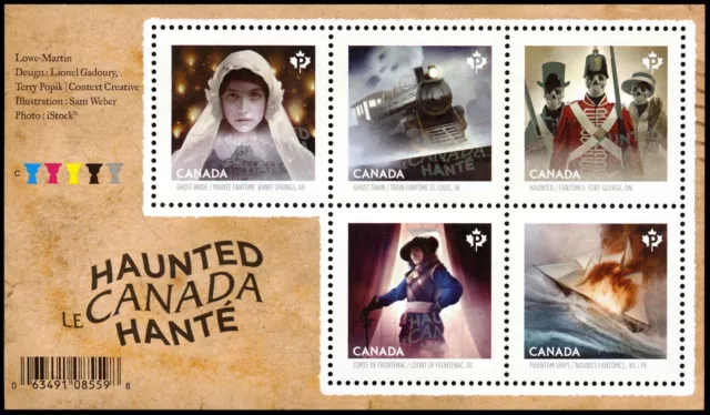 Canada Stamps Souvenir Sheet of 5, Haunted Canada, #2748 MNH