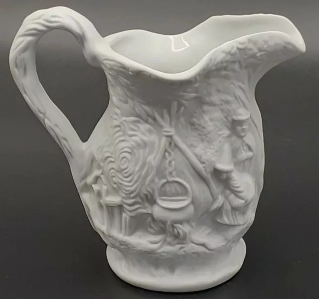 Portmeirion Parian Ware 6.5" Jug Pilgrims Witches British Heritage Collection VG