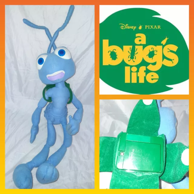 Vintage Large Disney Pixar Bugs Life Flick Ant Soft Plush Toy  27" Talking