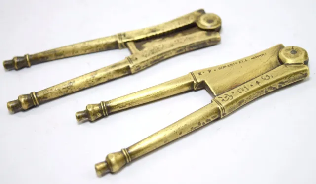 Brass Betel Nut Cutter Pair Old design Indian collectible Table Décor.i12-174