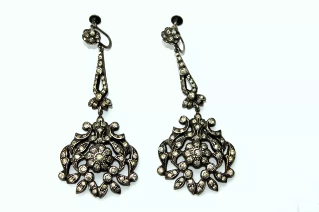 antike Ohrhänger/ Sterling / Ohrschmuck / Silber / Strass / earrings, Ohrringe