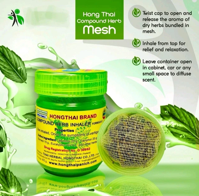Seven Menthol Inhaler THAI HERBAL AROMATHERAPY Nasal Inhaler Menthol Camphor Natural Relief ...