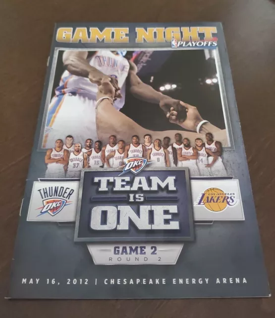 Round 2 Playoffs Oklahoma City Thunder vs Lakers Game Night Programme 5/16/2012