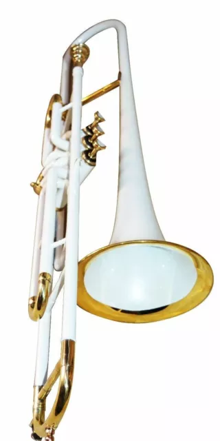 Sai Musical Trombone Bb PRO (Colored WHITE ) Hard Case M/P+ Fast Shippiing