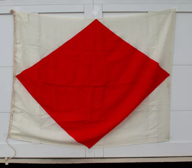 Large Vintage Cotton Nautical Signal Flag Maritime F Foxtrot Naval Ship Alphabet