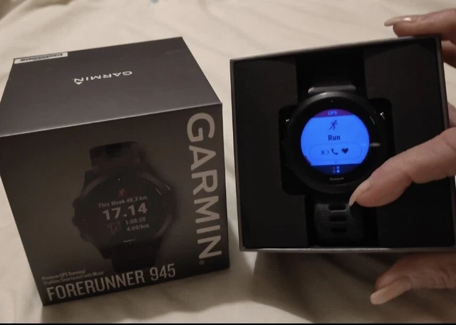 Garmin Forerunner 945 GPS & Heart rate Running Watch + Music + Box In Great Cond