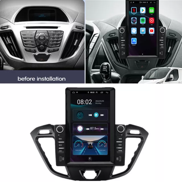 10.1'' VERTICAL STEREO Radio GPS Head Unit For Ford Transit Tourneo Custom  13-19 $298.02 - PicClick AU