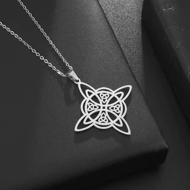 Collier pendentif  Noeud de sorcière  en Acier Inoxydable Idéal Cadeaux