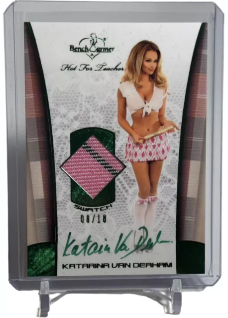 katrina Van Derham 2011 Benchwarmer Hot For Teacher Knee High Swatch Auto#8/10