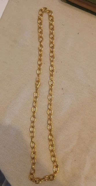 Collier Sautoir Vintage Signé Monet - Maille Torsadée Dorée, Bijou De Créateur