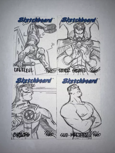1998 SkyBox Marvel Creators Collection Sketchboard (4 Cards)