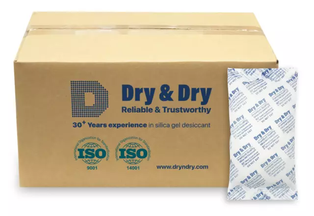 300 gram X 60 PK "Dry & Dry" High Quality Pure Silica Gel Desiccant Packets