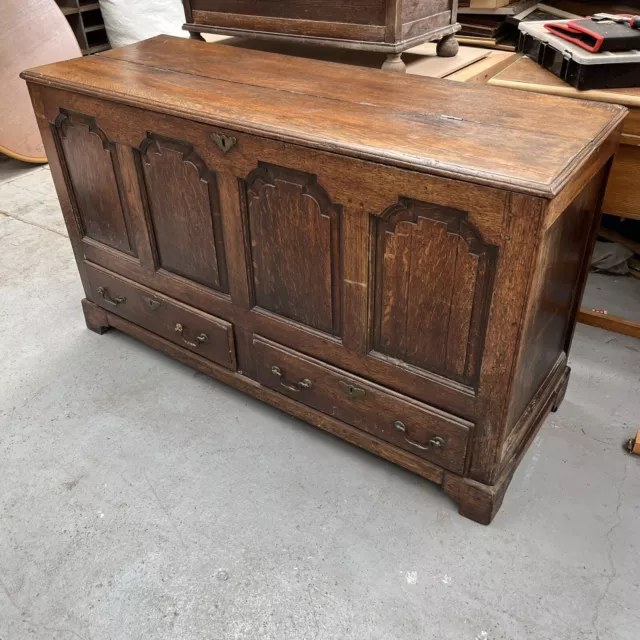 Large Antique Oak Mule Chest Coffer Blanket Box