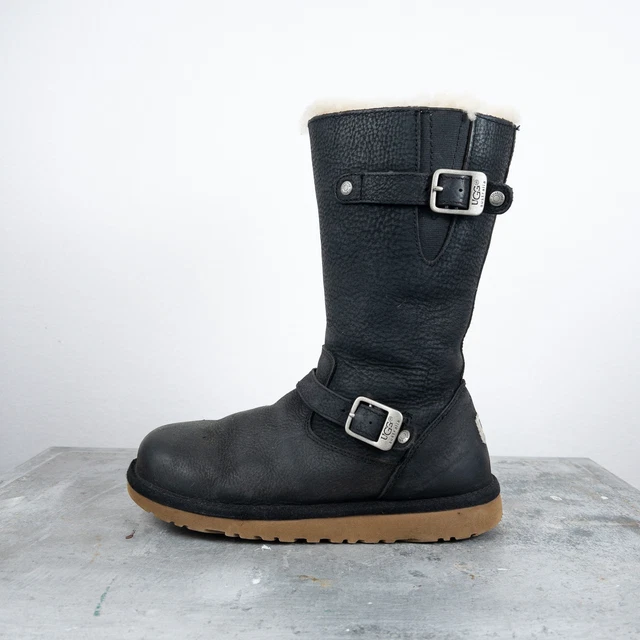 UGG Kensington Biker Moto Leather Sheepskin Fur Lined Winter Boots UGG Kensington Biker Moto Leather Sheepskin Fur Lined Winter Boots