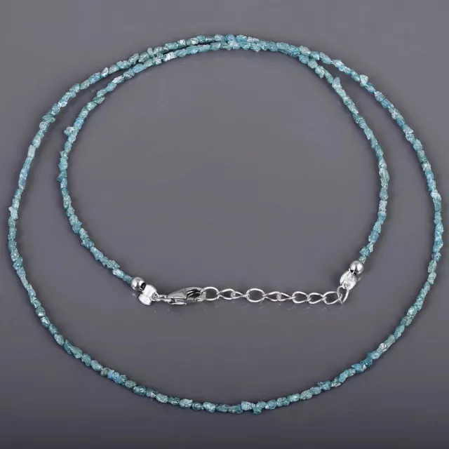 Natürlich Grobem Blau Loser Diamant Perlen Kette Nuggets 18 " Strand Damen Kette