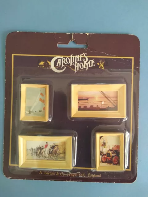 Vintage Dolls House Barton Carolines Home 4 x Pictures on Card. NRFP
