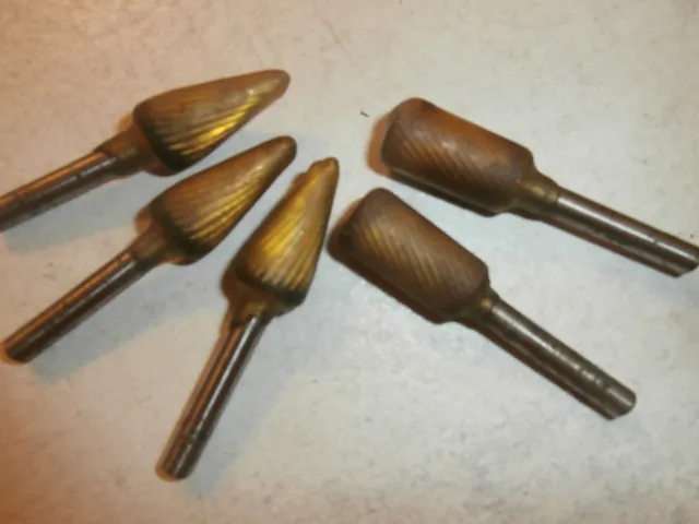 Nicholson Rotary Burr File x 5 NOS 1/4" Shank  Made In USA Job Lot Bundle NOS