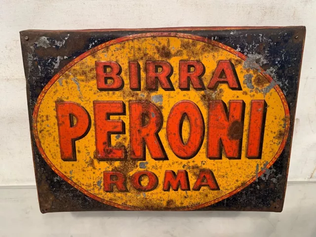 Targa Pubblicitaria Birra Peroni Roma Vintage
