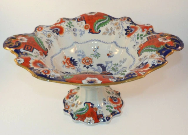 Large Ashworth Real Ironstone China Imari Compote Tazza Jug & Bowl Pattern c1880