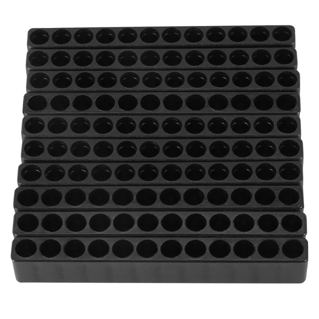 10pcs 12-Hole Screwdriver Bit Holder Box  Black For Six Angle 6.35mm Handle L8O4