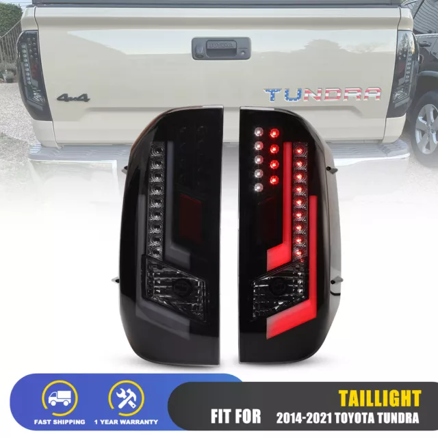 LED Tail Lights For 2014-2021 Toyota Tundra Truck Rear Brake Lamps Left+Right