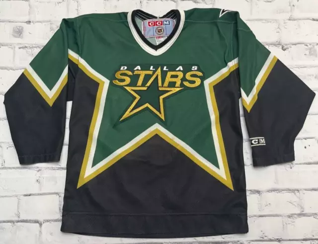 Dallas Stars Jersey Boys Large Green NHL Hockey CCM Sportswear