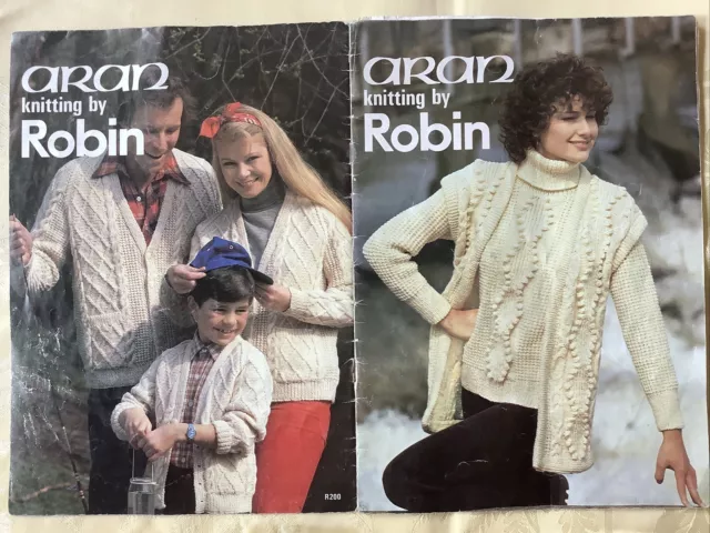 ROBIN KNITTING PATTERN book. 15 Aran designs for the family £4.00 ...