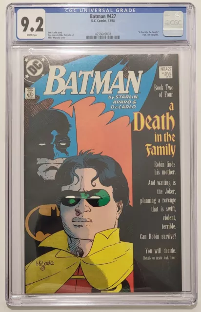 Batman 427 CGC NM 9.2 NM- Death in the Family Pt 2 Jason Todd  1988 Jim Starlin