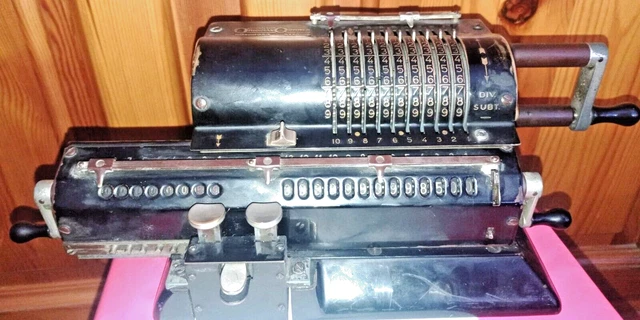 Antigua Calculadora Original Odhner Modelo 27  GÖTEBORG SVERIGE Suecia, Años 40