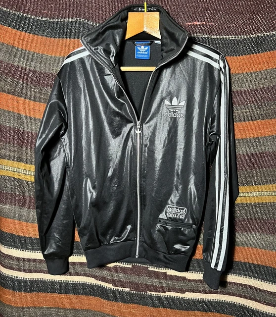 Felpa Tuta Adidas modello Chile 62 Nero/Argento Taglia S Uomo Sweatshirt Jacket