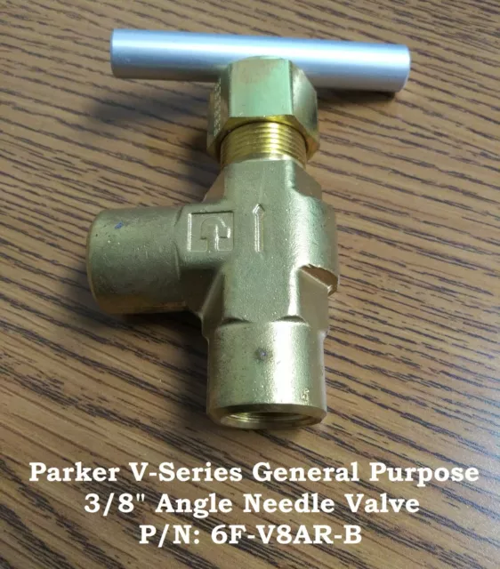 Parker V-Series General Purpose 3/8" Angle Needle Valve 6F-V8AR-B