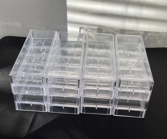 12x CASINO POKER CHIPS RACKS/TRAYS CLEAR ACRYLIC - NO COVERS