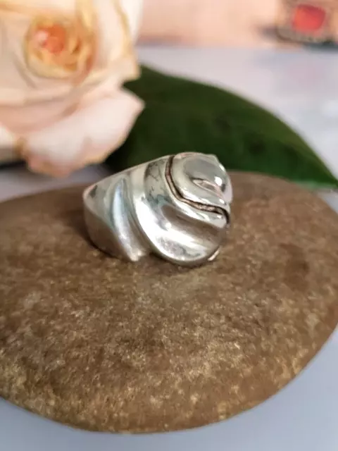 Phantastischer älterer Ring Silber 925, stilvolles ansprechendes Design, 17,2mm
