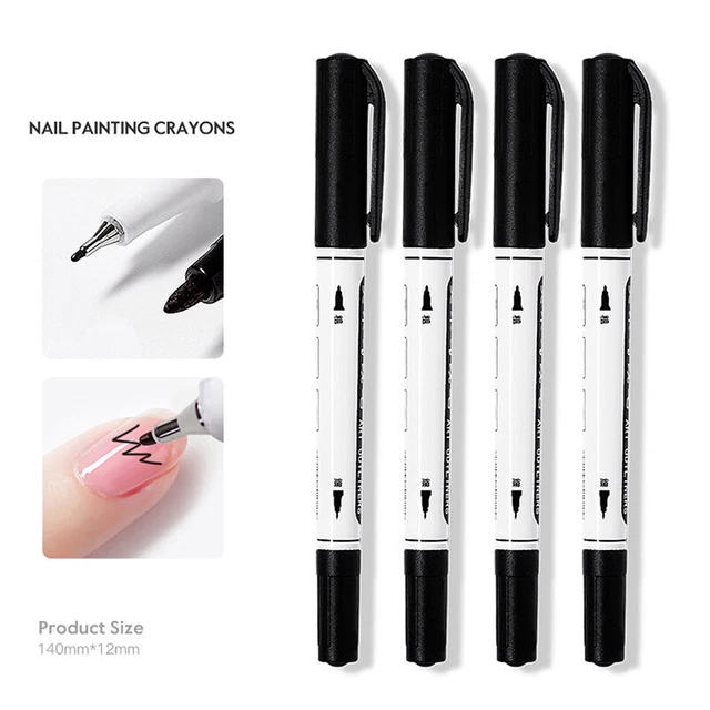 Double head Nail Art Graffiti Pen Waterproof Painting Drawing DIY  Nail Art T ql