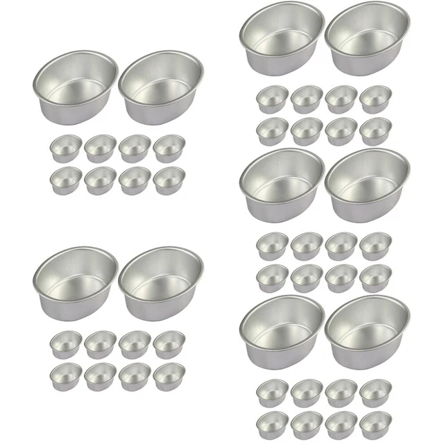 10 piezas sartén de barbacoa de acero inoxidable de forma ovalada para horno de plata ovalada