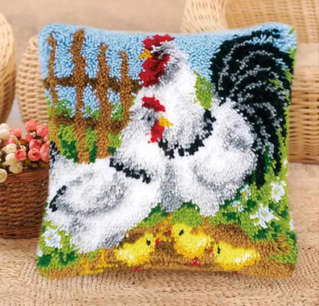 Kit de cubierta cojín gancho de pestillo - 43x43cm - pollos