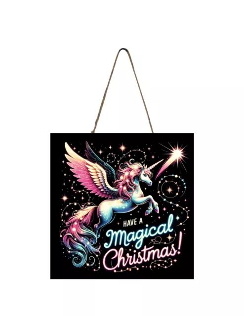 Unicorn Have a Magical Christmas Ornament, Tier Tray Sign Wood Mini Sign