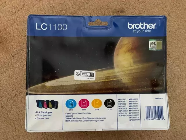 Genuine Brother LC1100 HY Multipack B/C/M/Y Ink Cartridges -APRIL 2025