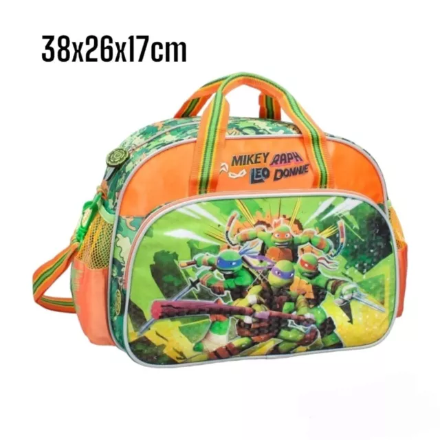 Borsone Tartarughe Ninja Borsa Da Viaggio Palestra Bambino Cm.38X26X17 Scuola