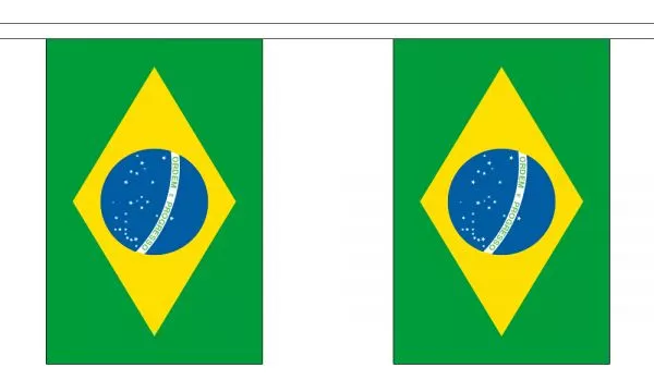 Brazil Flag Bunting - 3m 6m 9m Metre Length 10 20 30 Flags - Polyester