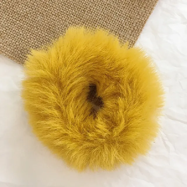 Chouchou Doux En Fausse Fourrure De Lapin Corde À Cheveux En Peluche Bandes ✿