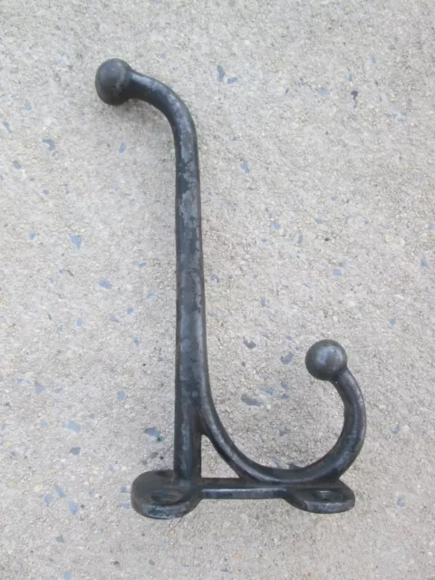 Antique Original Double Cast Iron Tack Room Hook Harness Horse Barn Salvage 8"