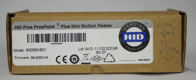 New Hid Prox Plus Mini Mullion 6005Bkb01 Proxpoint Plus Proximity Reader Card Rf