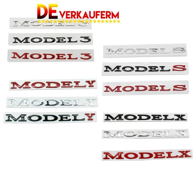 Tesla Model 3 Emblem Aufkleber Rot - Front & Heck Dekoration