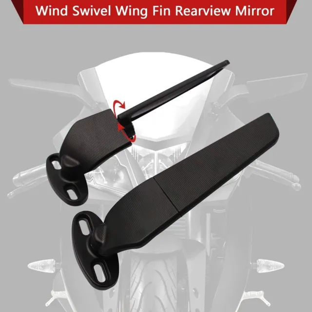 For Kawasaki NINJA ZX10R ZX6R Z636 ZX6RR Wind Swivel Wing Rearview Side Mirror