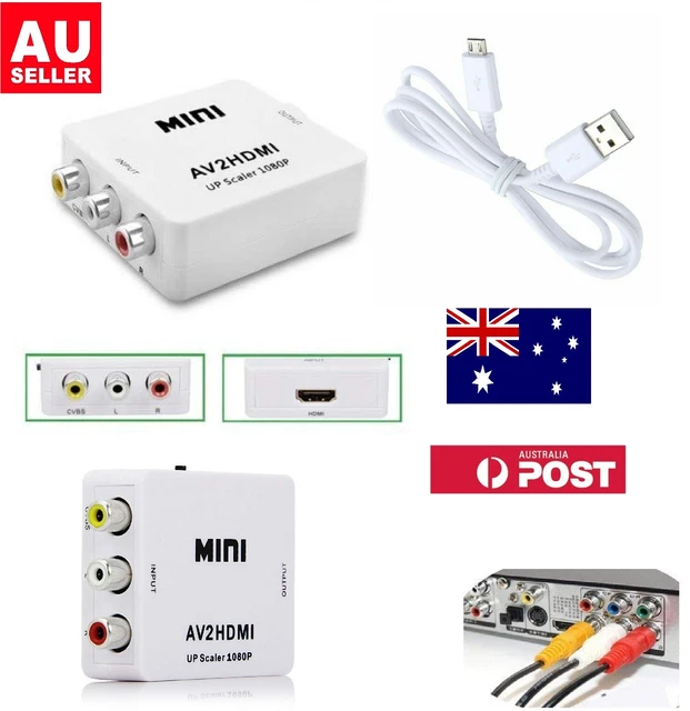 3RCA to HDMI Converter stereo audio signals DVD Portable flexible VHS VCR 720p