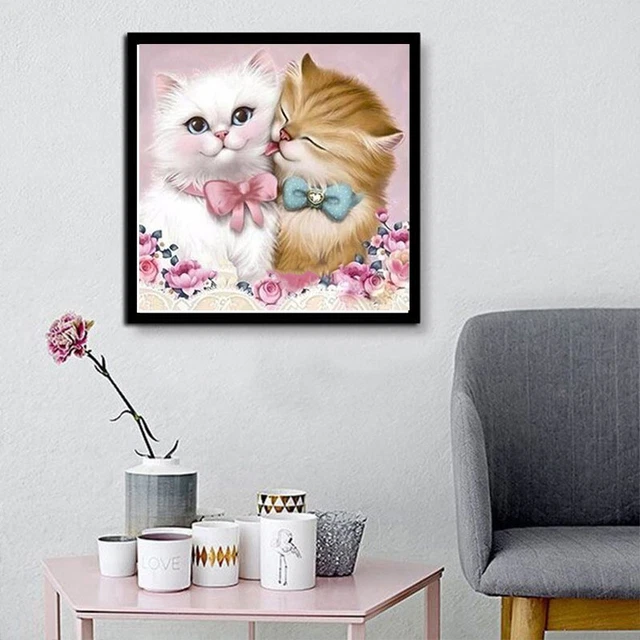 5D DIY Diamant Peinture Broderie Croix Artisanat Point Kits Maison Décor Chat